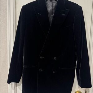 BLK DNM Velvet Double-Breasted Blazer